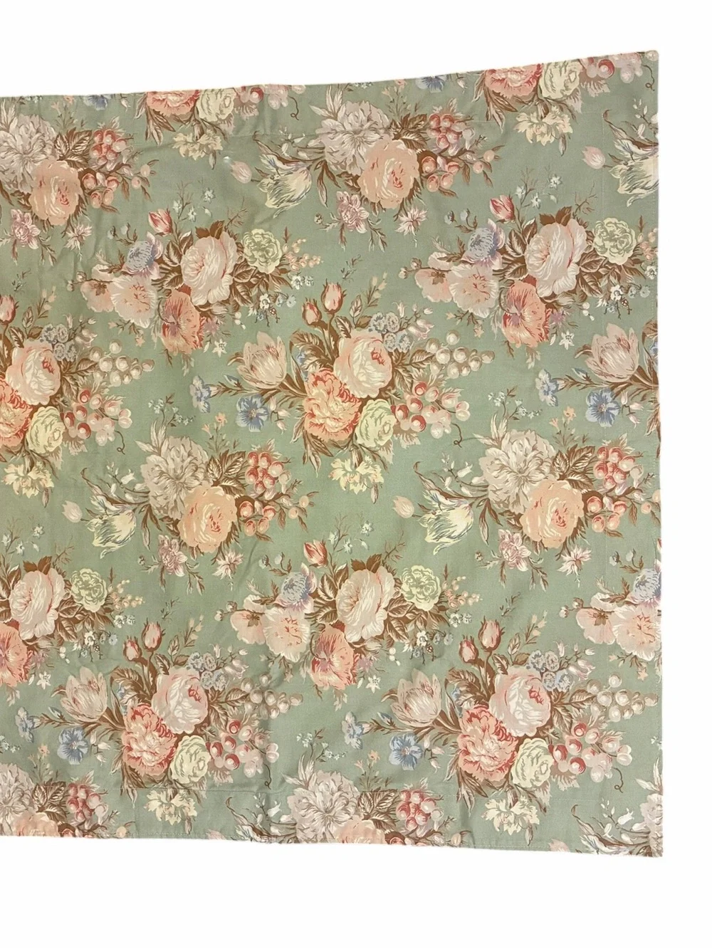 Vintage “Ralph Lauren” Charlotte European Sham in Sage Green 25x25 rose print